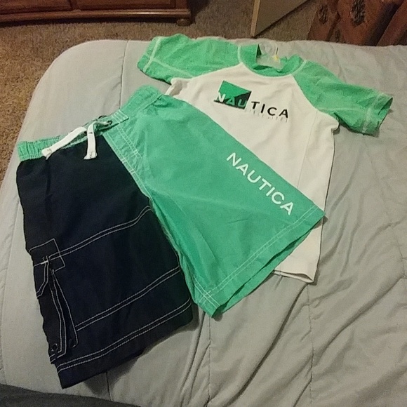 swim trunks with matching shirt